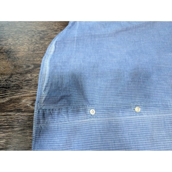 GAP Mens XL Blue Pinstripe Long Sleeve Button Down Shirt - Picture 9 of 9